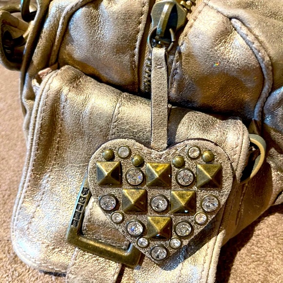 Juicy Couture.  Vintage, soft, metallic,  leather bag. - Picture 3 of 10